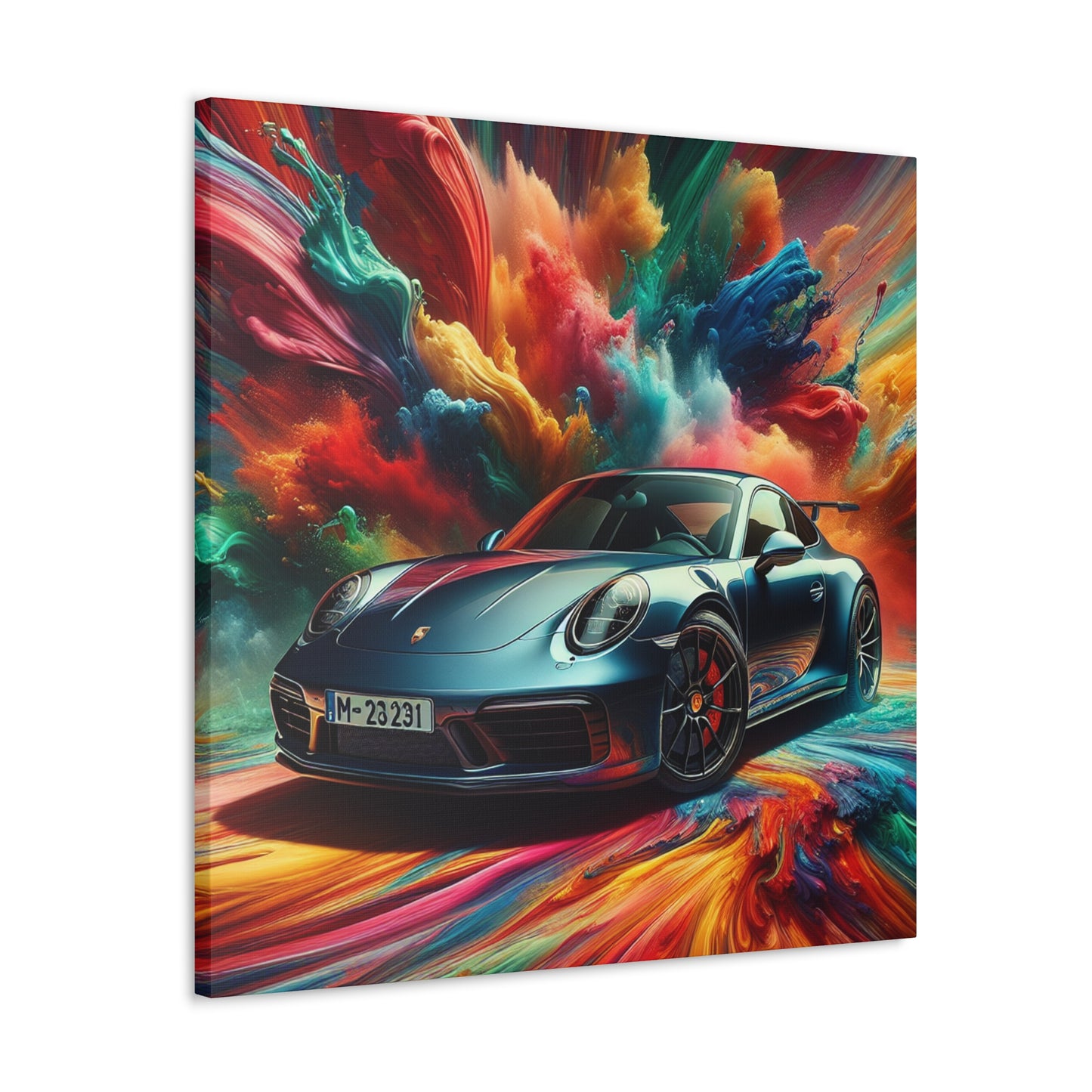 Porsche 911 Canva Painting - Handmade Wall Art, Sports Car Decor, Gift for Car Lovers and Collectors, Home and Office Décor