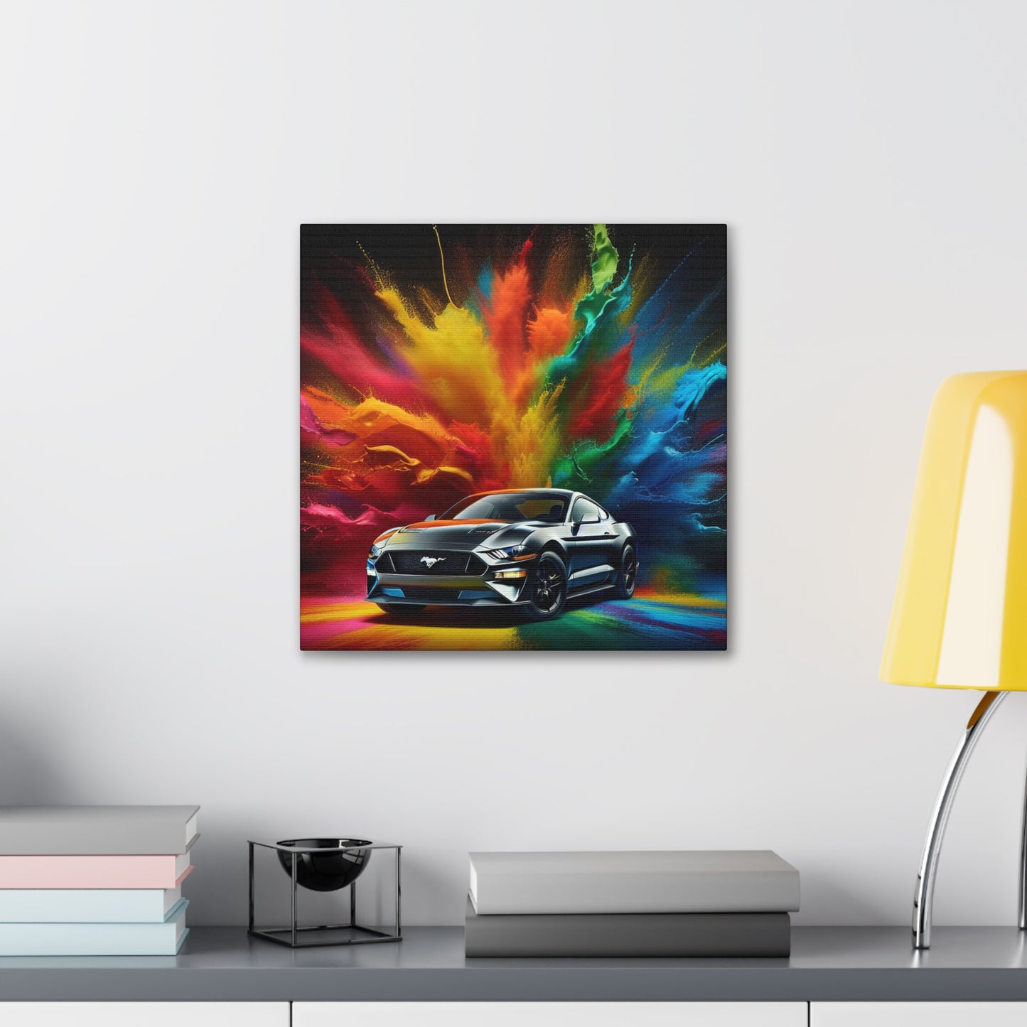 Ford Mustang Vintage Car Canva Painting - Unique Garage Decor, Perfect Gift for Car Lovers and Collectors, Wall Art Home Decor