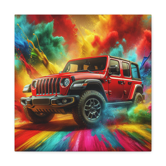 Jeep Wrangler Canva Art, Off-road wall hangings, 4X4 Car prints, Outdoor and Adventure Lover's Home Decor, Unique Gift Idea