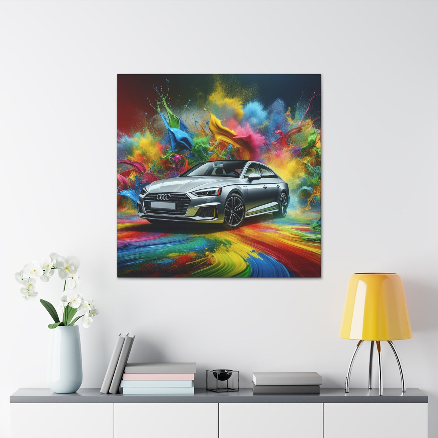Audi A5 Car Canva Painting, Sports Car Wall Art, Luxury Vehicle Home Decor, Ideal Gift for Car Lovers, Auto Enthusiast Wall Decoration