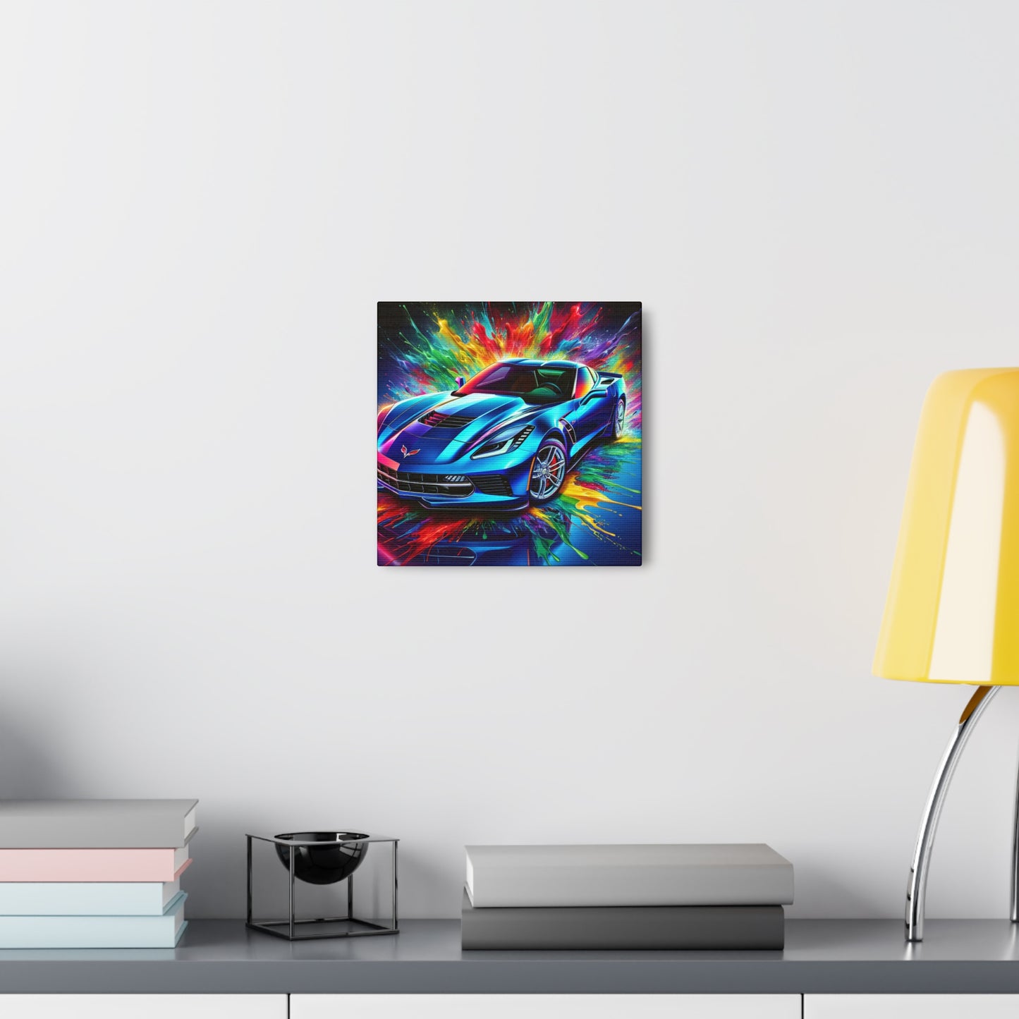 Chevrolet Corvette Canva Painting, Classic Car Wall Art, Vintage Corvette Home Decor, Car Enthusiast Gift, Man Cave Accessory