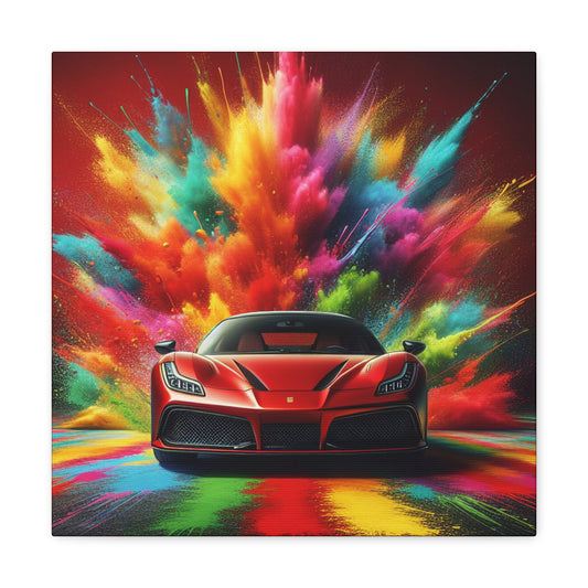 Ferrari Canva Art Print, Handmade Wall Decor, Luxury Sports Car Painting, Perfect Gift for Automotive Enthusiasts and Art Collectors