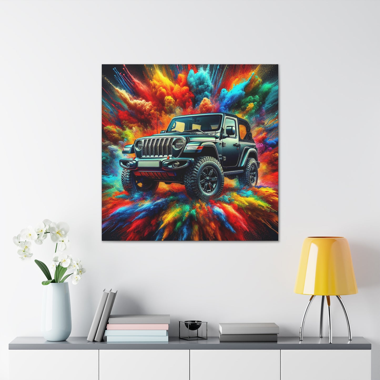 Jeep Wrangler Wall Art, Off-road 4x4 Adventure Canva Painting, Bedroom Decor, Home Office, Unique Gift for Car Enthusiast