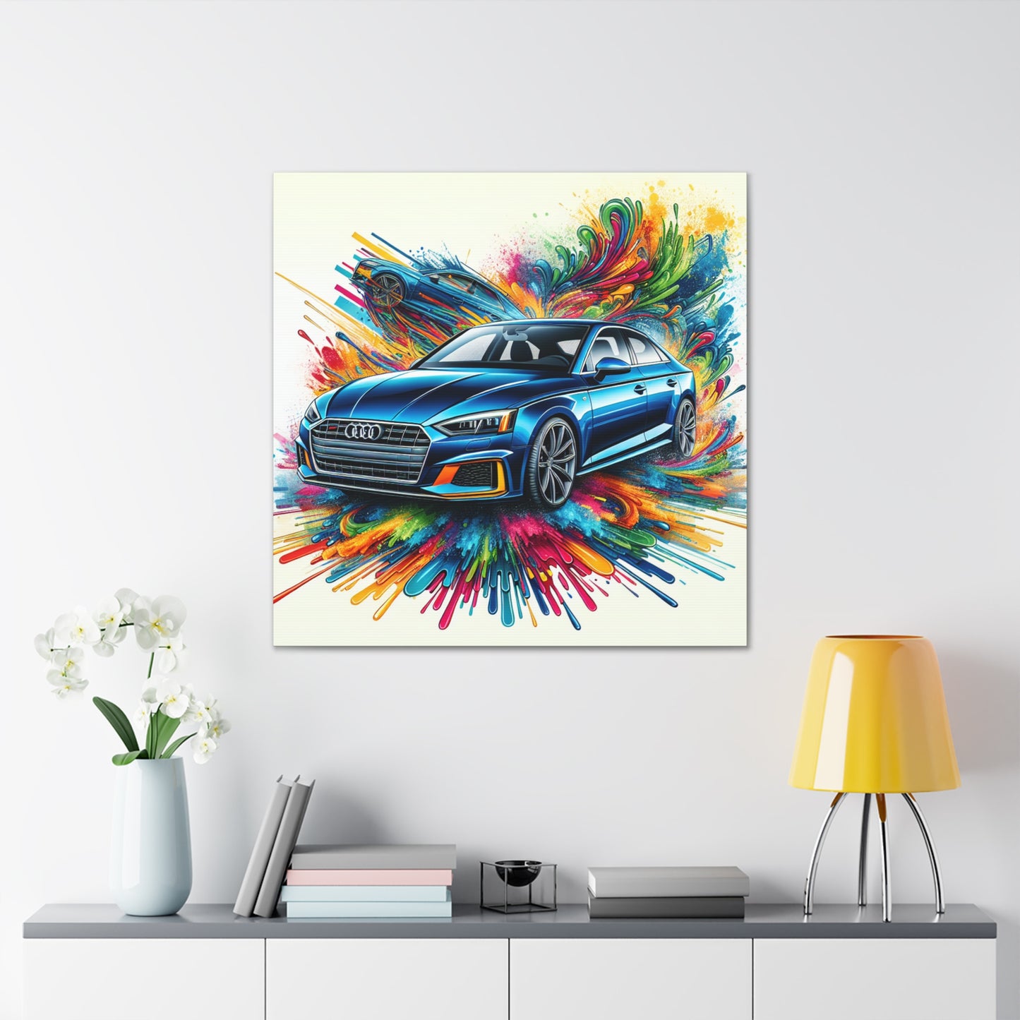 Audi A5 Canva Artwork, Wall Decor, Modern Car Painting, Luxury Vehicle Art, Perfect Gift, Auto Enthusiast, Home Decoration, Canva Poster