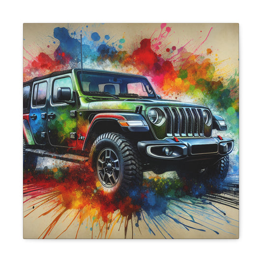 Jeep Wrangler Canva Painting - Off-road SUV Wall Art, Unique Home Decor, Perfect Gift for Car and Adventure Enthusiasts