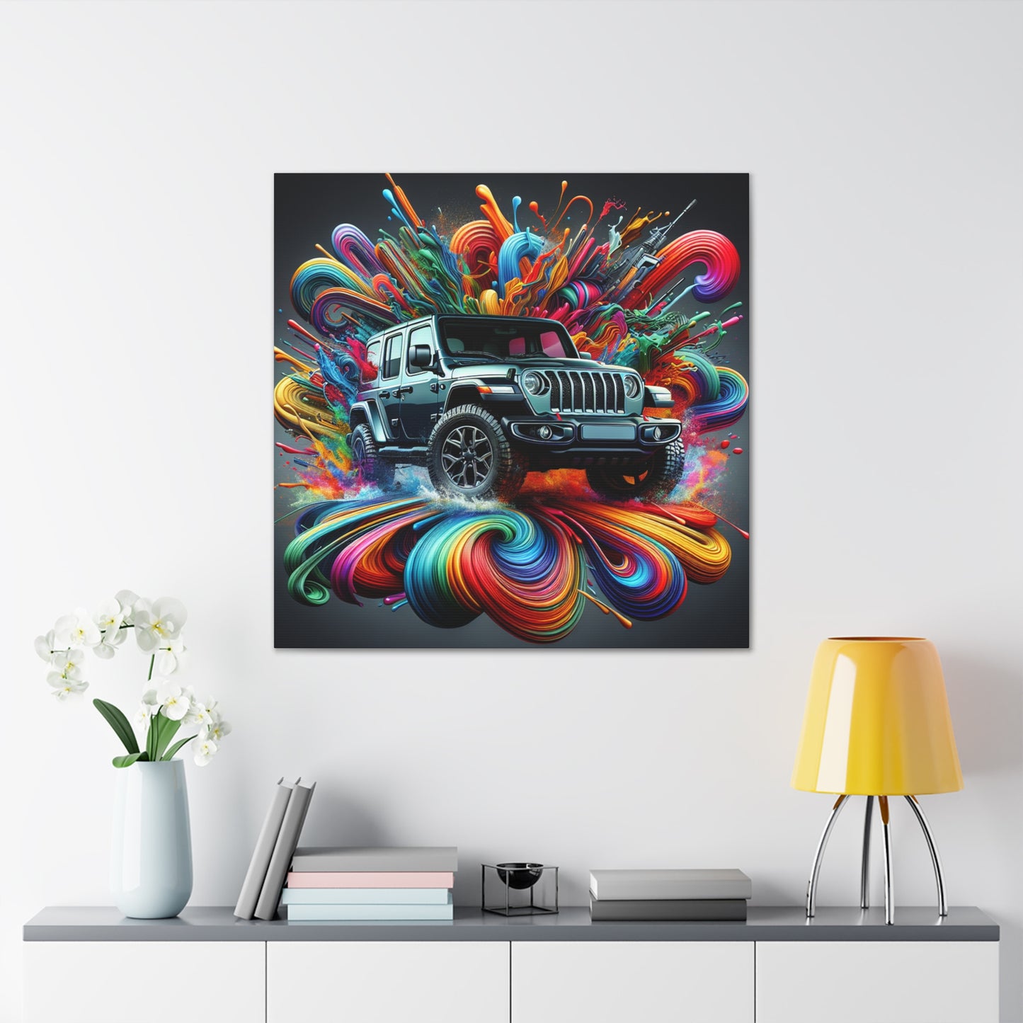 Jeep Wrangler Canva Painting - Decorative Wall Art - Perfect Gift for Jeep Lovers and Off-road Adventure Enthusiasts