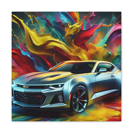 Chevrolet Camaro Canva Painting, Modern Car Art, Handmade Wall Decor, Perfect Gift for Car Lovers, Automotive Enthusiast, Home Decoration