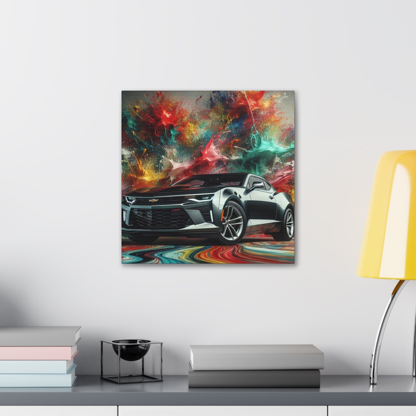 Chevrolet Camaro Wall Art, Vintage Car Canva Painting, Classic Auto Decor, Unique Garage Art, Collectors Camaro Print, Man Cave Essential