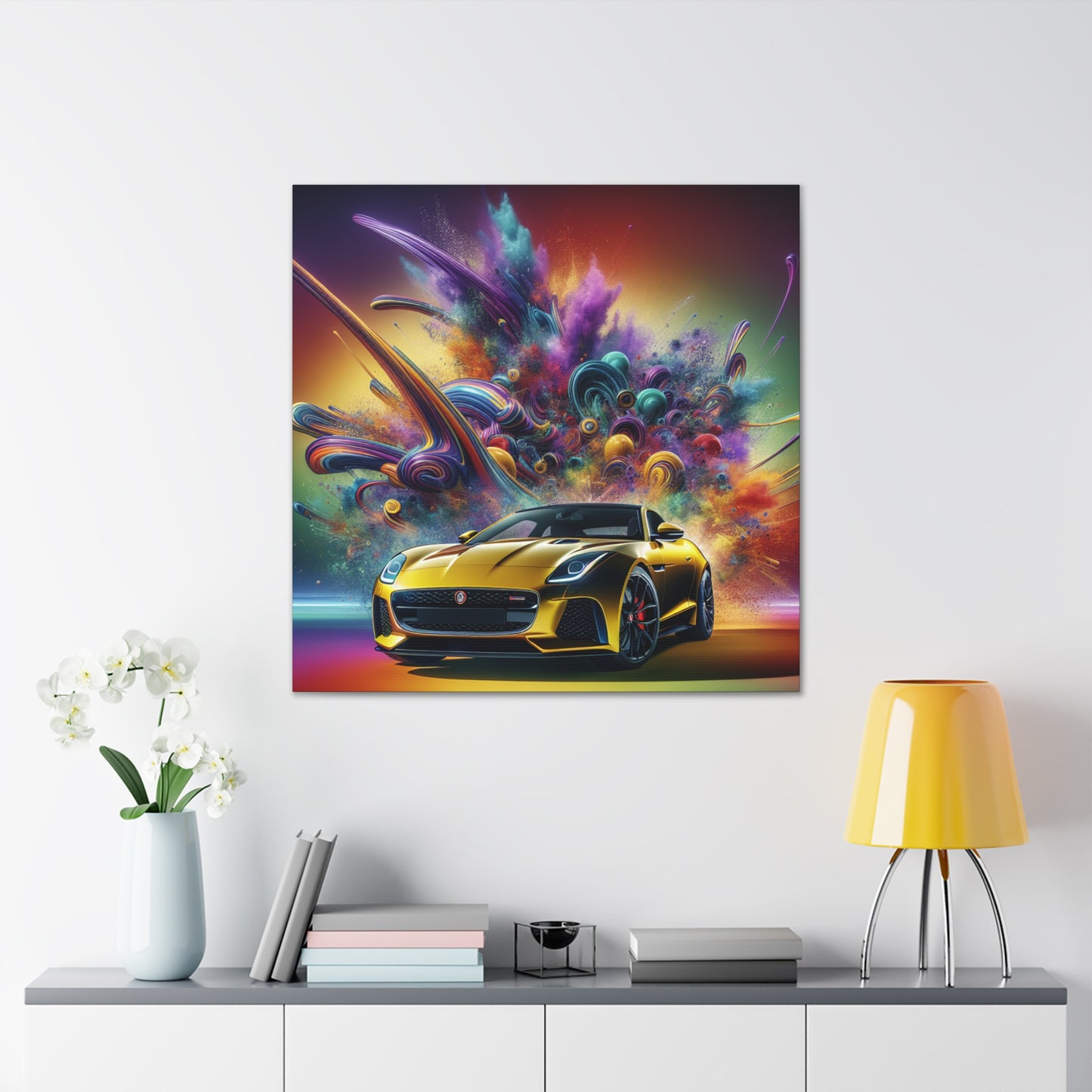 Jaguar F-Type Canva Painting - Wall Art, Car Enthusiast Gift, Automotive Decor, Luxury Sports Car Art, Handmade Unique Canvas Print