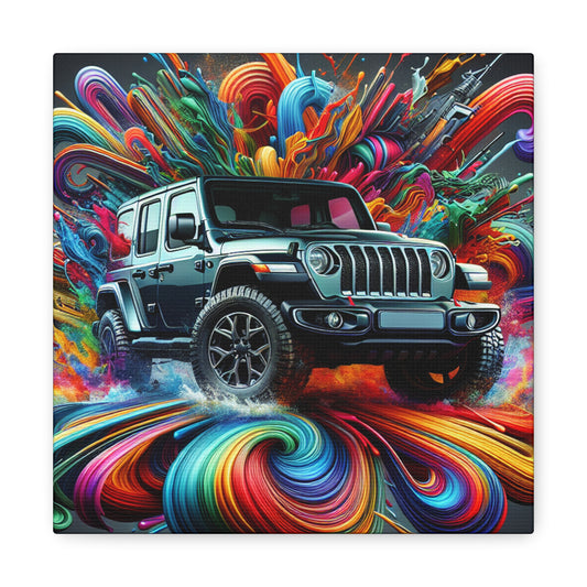 Jeep Wrangler Canva Painting - Decorative Wall Art - Perfect Gift for Jeep Lovers and Off-road Adventure Enthusiasts