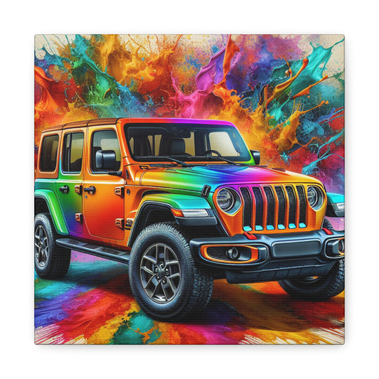 Jeep Wrangler Canva Painting - Outdoor Adventure Wall Art - Off Road 4x4 SUV Jeep Lover Gift, Perfect for Garage, Man Cave, Living Room Decor