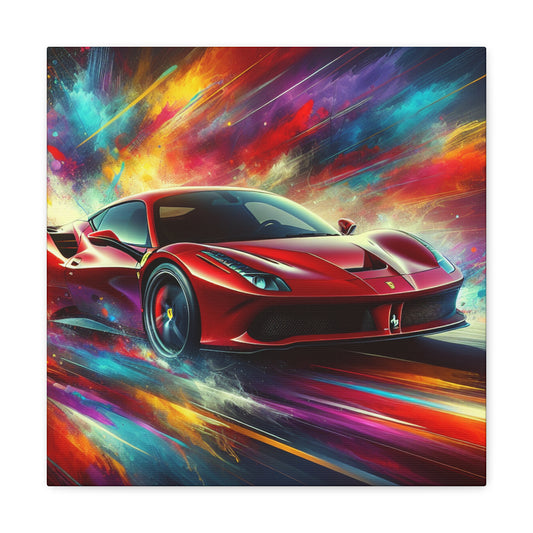 Ferrari Canva Painting - Luxury Car Art, Wall Decor, Collectible Print, High Quality Modern Home and Office Decoration, Sports Car Lover Gift