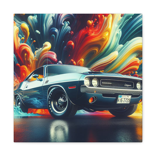 Dodge Challenger Wall Art, Canva Painting, Car Prints, Automobile Home Decor, Classic Muscle Car Wall Hanging, Perfect Gift for Car Lovers