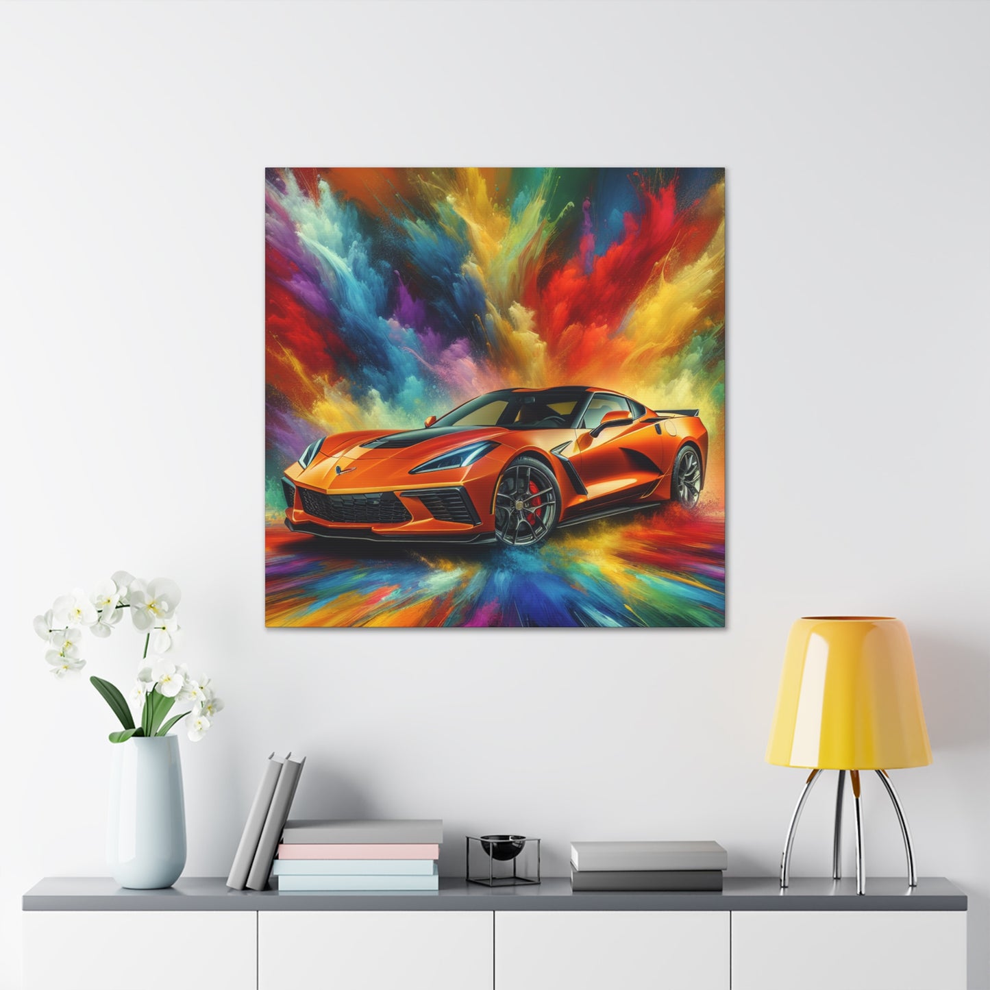 Chevrolet Corvette Wall Art - Large Canva Painting, Home Decor, Classic Car Enthusiast Gift, High Quality Print, Vintage and Modern Styles