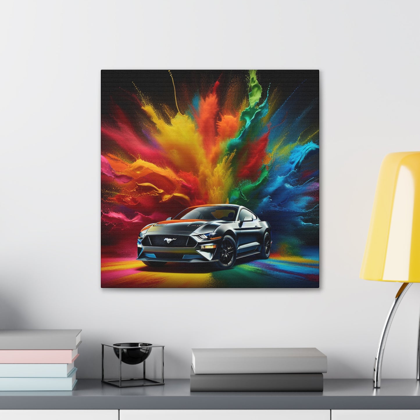 Ford Mustang Vintage Car Canva Painting - Unique Garage Decor, Perfect Gift for Car Lovers and Collectors, Wall Art Home Decor