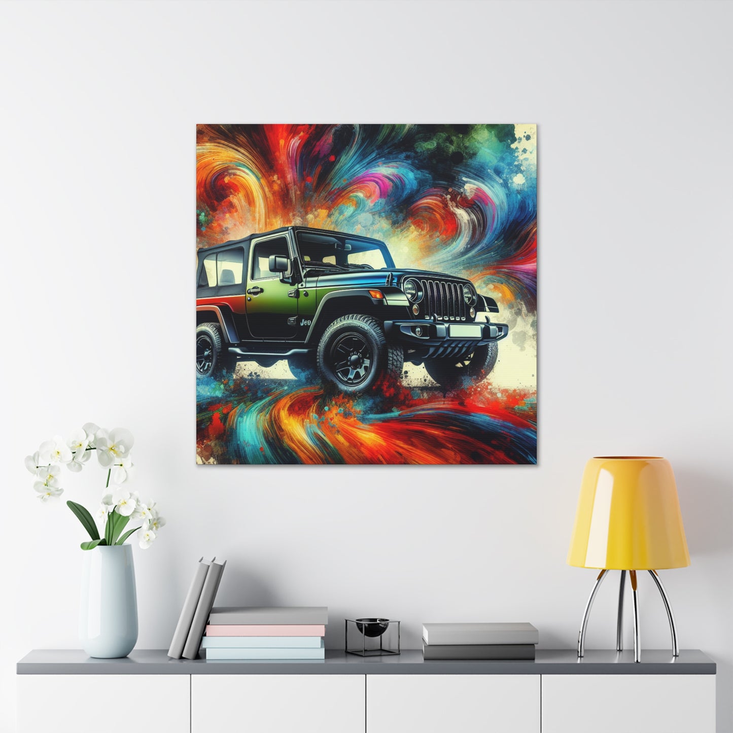 Jeep Wrangler Wall Art Canva Painting, Off-Road Adventure Home Decor, Perfect Gift for Automotive Enthusiasts, High-Quality Print