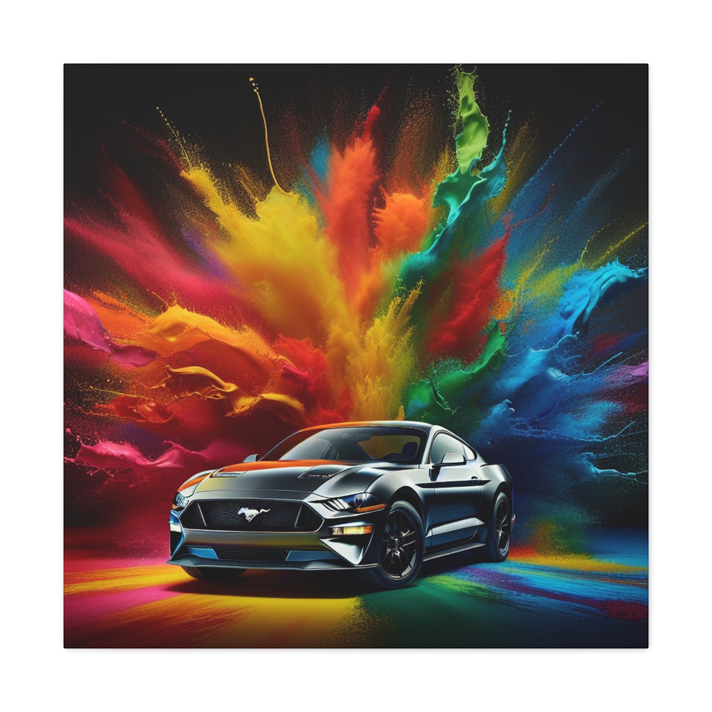 Ford Mustang Vintage Car Canva Painting - Unique Garage Decor, Perfect Gift for Car Lovers and Collectors, Wall Art Home Decor