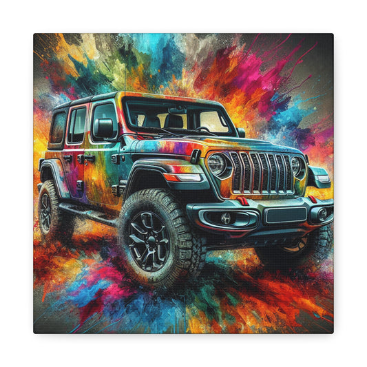Jeep Wrangler Wall Art Canva - Ultimate Outdoor Adventure, Road Trip Enthusiast, 4x4 SUV Off-Road Car Art, Ideal Gift for Jeep Lovers