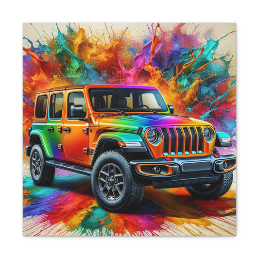 Jeep Wrangler Canva Painting - Outdoor Adventure Wall Art - Off Road 4x4 SUV Jeep Lover Gift, Perfect for Garage, Man Cave, Living Room Decor