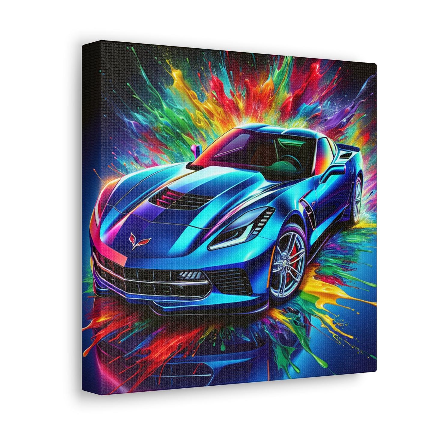 Chevrolet Corvette Canva Painting, Classic Car Wall Art, Vintage Corvette Home Decor, Car Enthusiast Gift, Man Cave Accessory