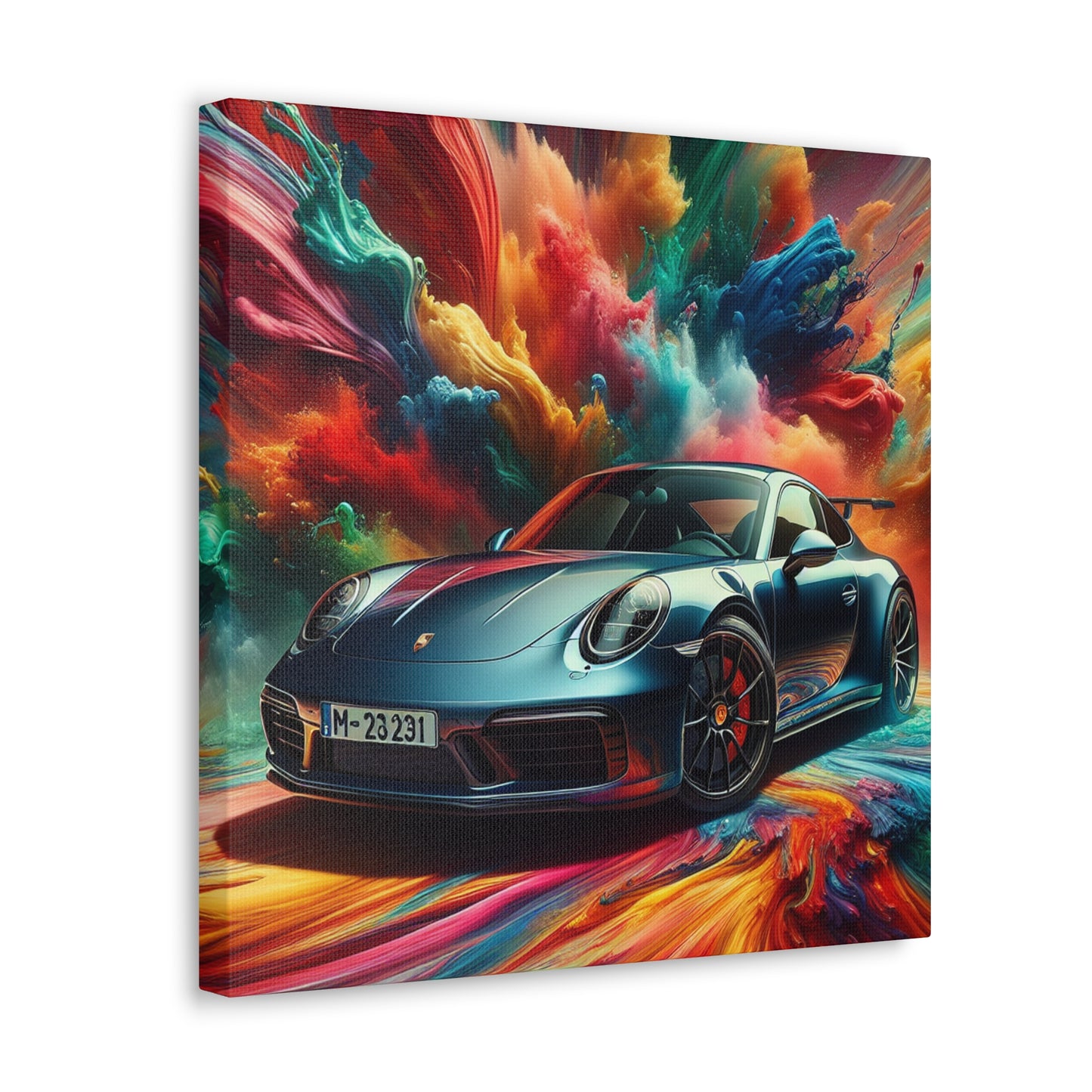 Porsche 911 Canva Painting - Handmade Wall Art, Sports Car Decor, Gift for Car Lovers and Collectors, Home and Office Décor