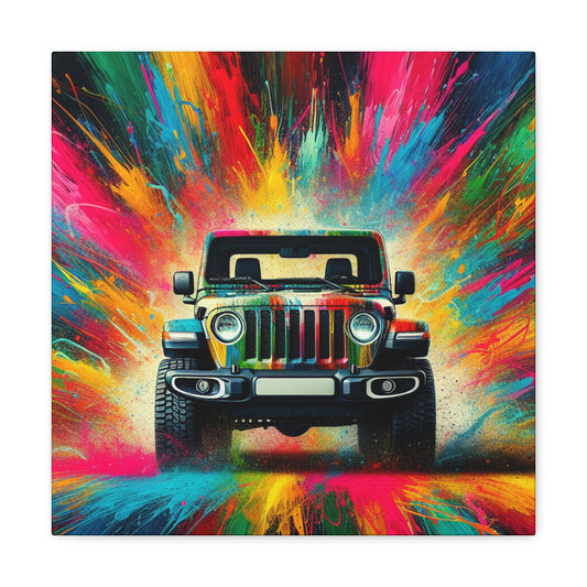 Jeep Wrangler Wall Art Canva Painting - Perfect for Garage Decor, Home Office, Man Cave - Unique and Handmade Jeep-Themed Gift