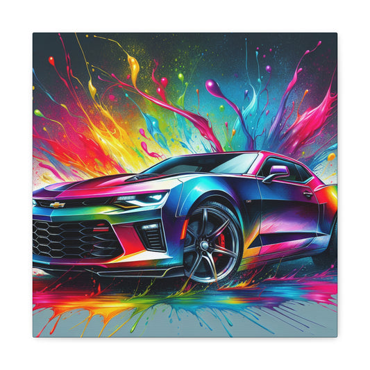 Chevrolet Camaro Wall Art - Muscle Car Canva Painting, Automotive Decor, Garage Artwork, Vintage Automobile Enthusiast Gift Idea