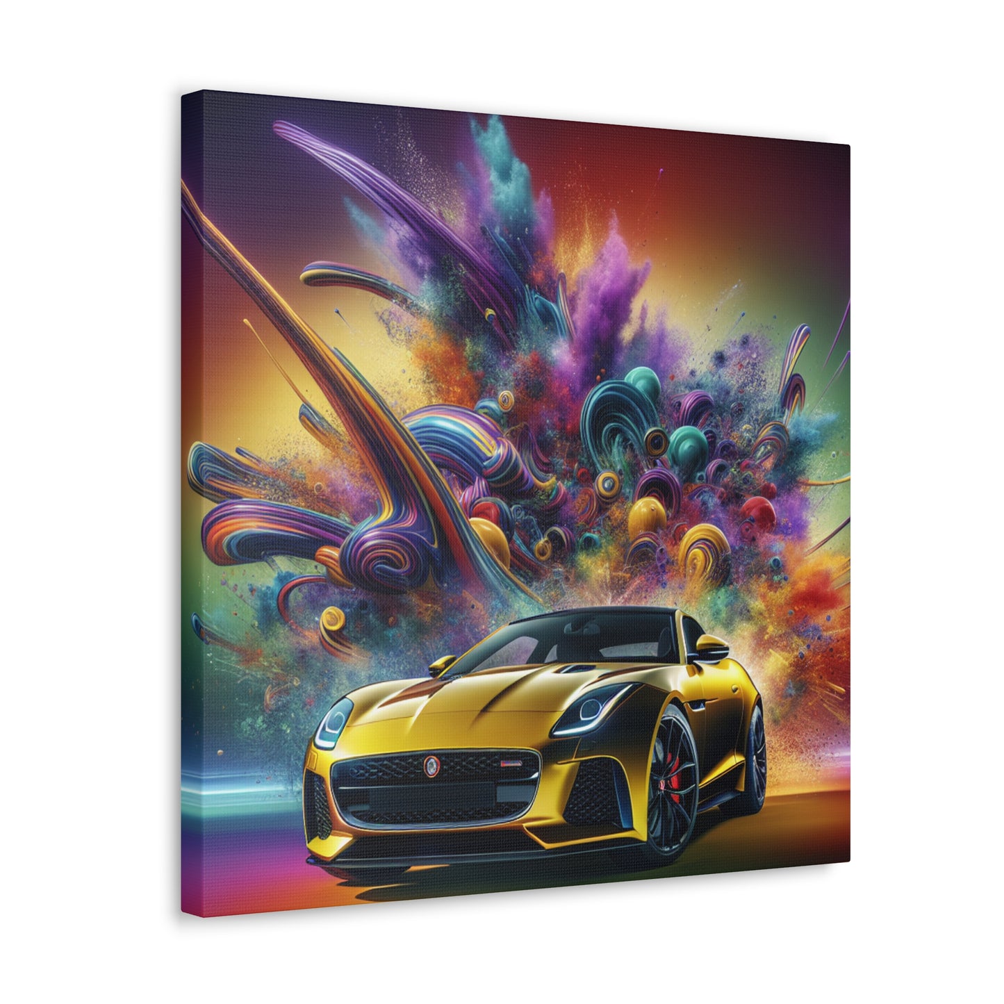 Jaguar F-Type Canva Painting - Wall Art, Car Enthusiast Gift, Automotive Decor, Luxury Sports Car Art, Handmade Unique Canvas Print