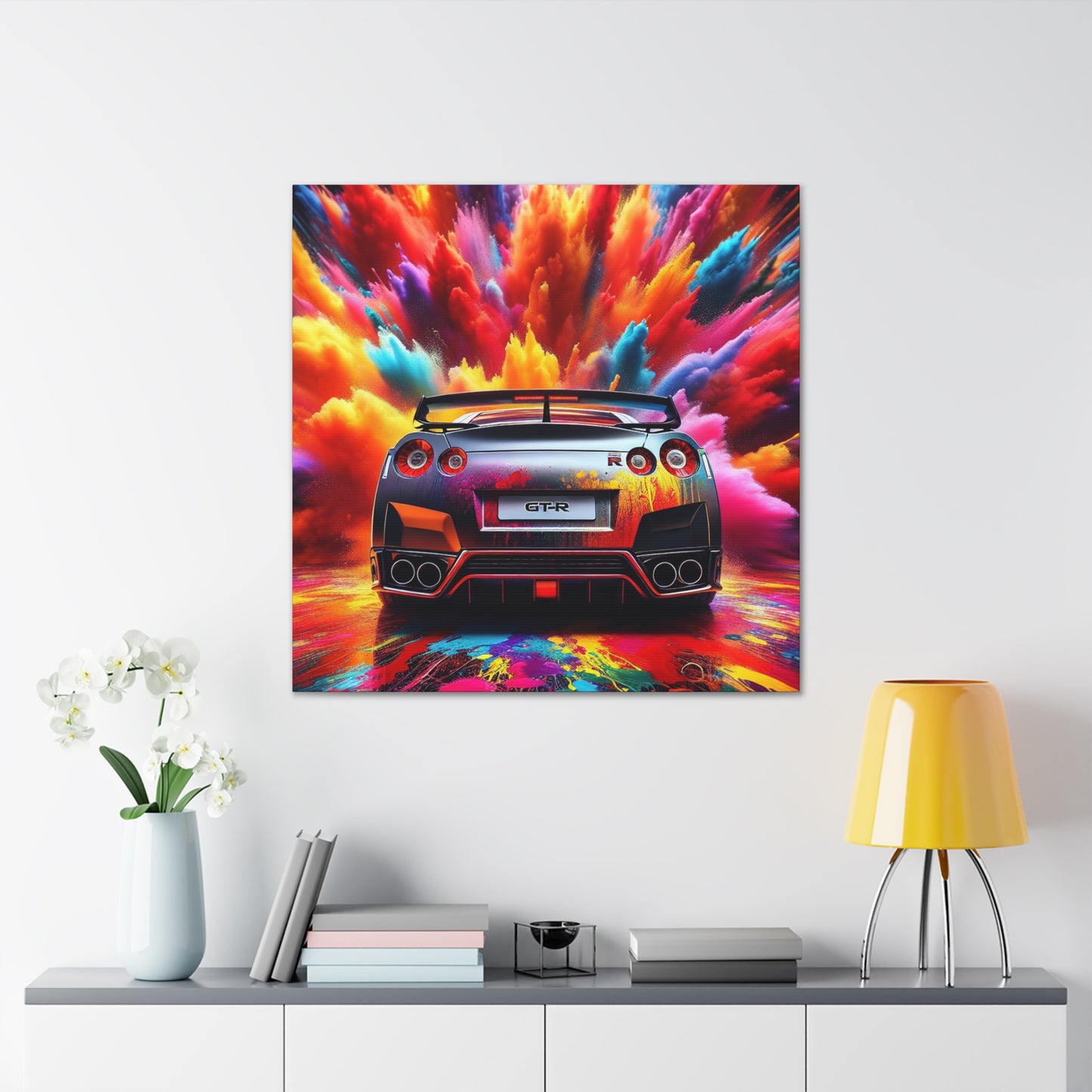Nissan GT-R Wall Art, Car Enthusiast Gift, Large Canvas Print, Garage Decor, Motor Racing Art, Car Paintings, Sports Vehicle Wall Hanging