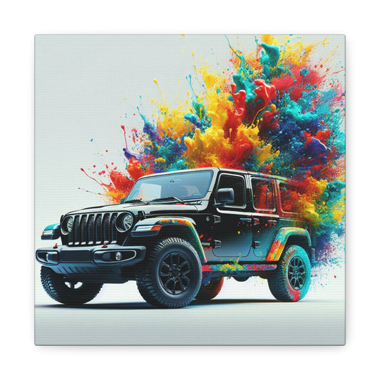 Jeep Wrangler Wall Art - Premium Large Canvas Print Decor- Jeep Offroad Lover Gift, Home Office Garage Decoration, Car and Nature Painting
