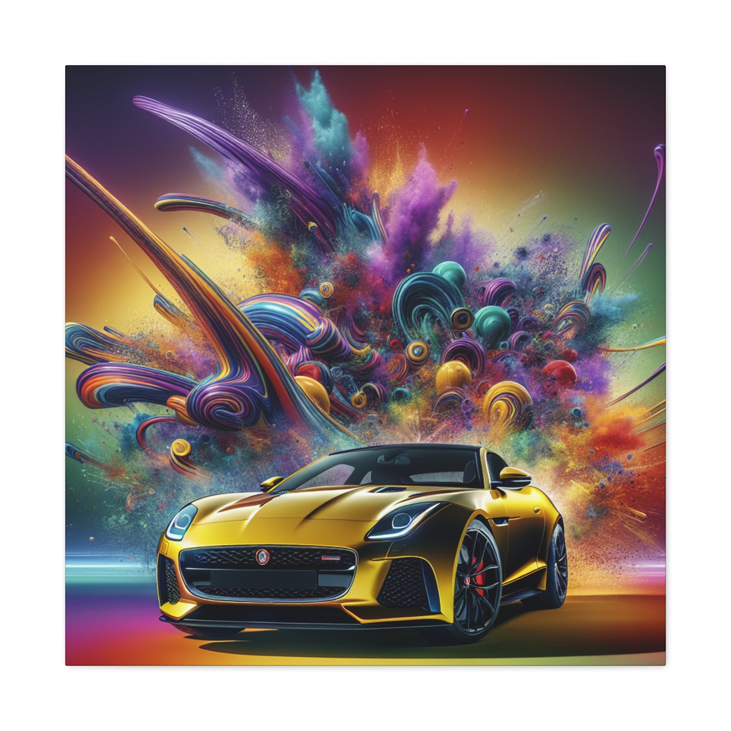Jaguar F-Type Canva Painting - Wall Art, Car Enthusiast Gift, Automotive Decor, Luxury Sports Car Art, Handmade Unique Canvas Print