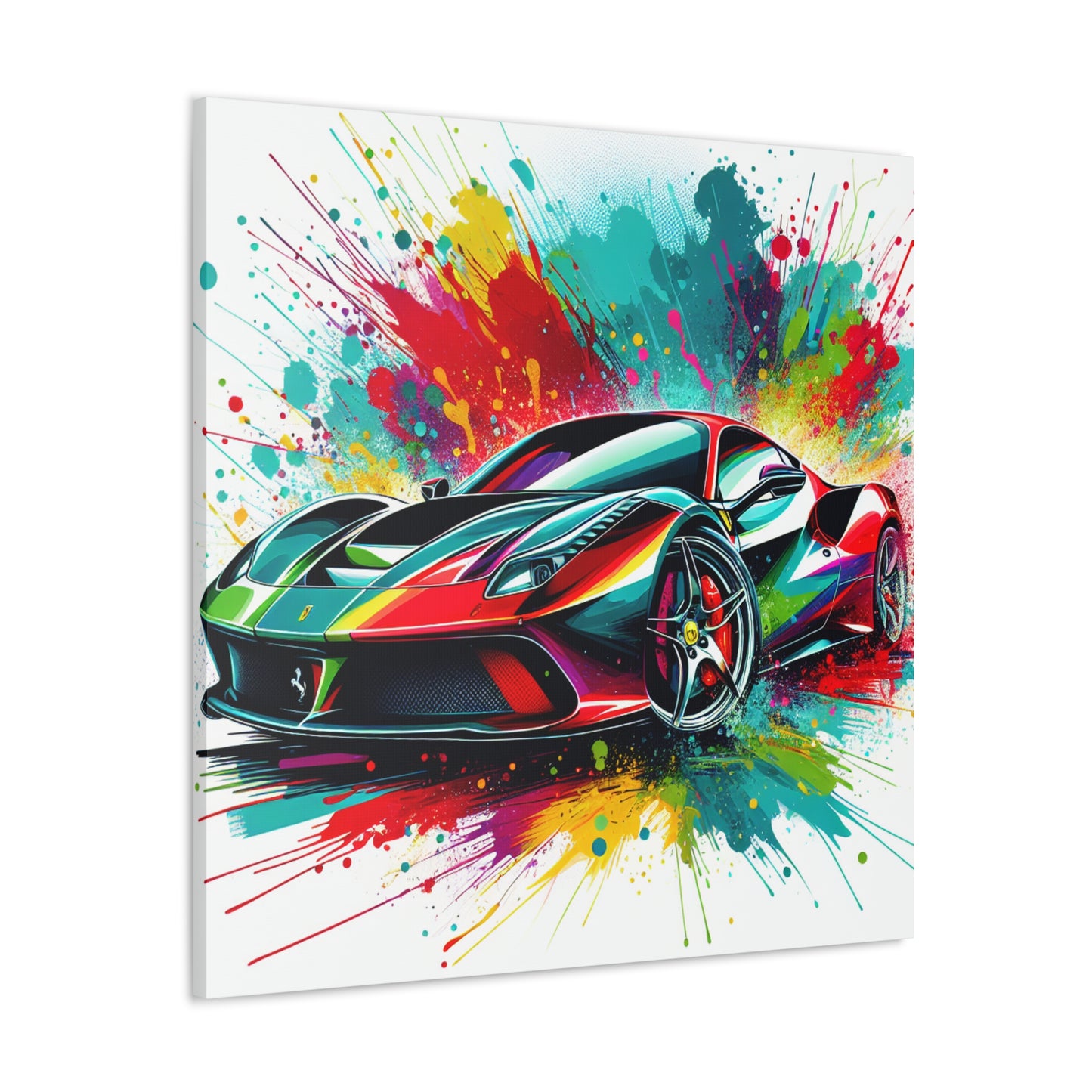 Ferrari Canva Painting, Luxury Sports Car Wall Art, Classic Red Ferrari Print, Home Office Decor, Perfect Gift for Car Enthusiasts