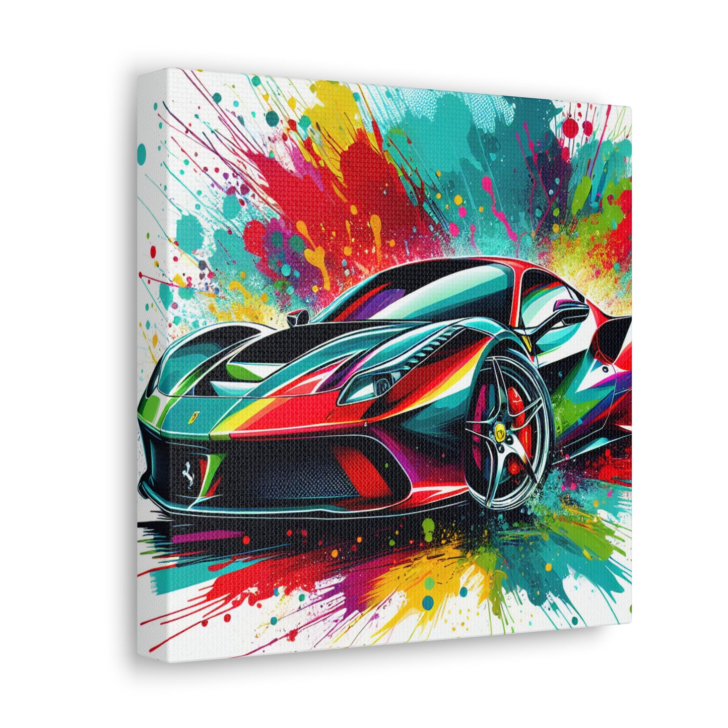 Ferrari Canva Painting, Luxury Sports Car Wall Art, Classic Red Ferrari Print, Home Office Decor, Perfect Gift for Car Enthusiasts