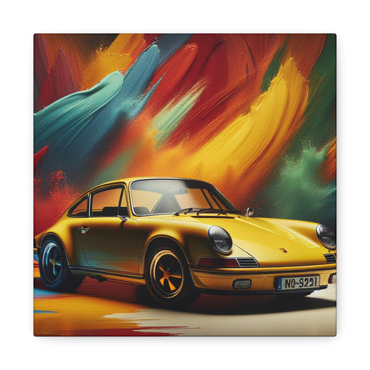 Porsche 911 Canva Painting, Luxury Car Artwork, Vintage Vehicle Wall Decor, Automotive Gift for Enthusiasts and Collectors
