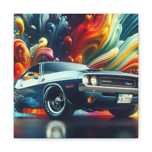 Dodge Challenger Wall Art, Canva Painting, Car Prints, Automobile Home Decor, Classic Muscle Car Wall Hanging, Perfect Gift for Car Lovers