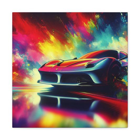 Ferrari Wall Art Canva Painting - Luxury Car Print, Sports Car Decor, Unique Gift for Car Enthusiast, Ideal for Home, Office or Man Cave