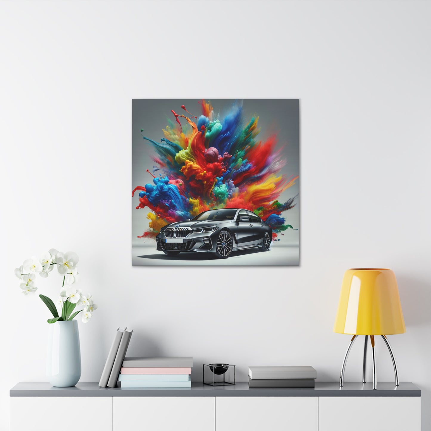Luxurious BMW Car Canva Art, Chic Wall Decor, High-Quality Painting, Perfect Gift for Car Lovers and Enthusiasts, Unique Home Decoration