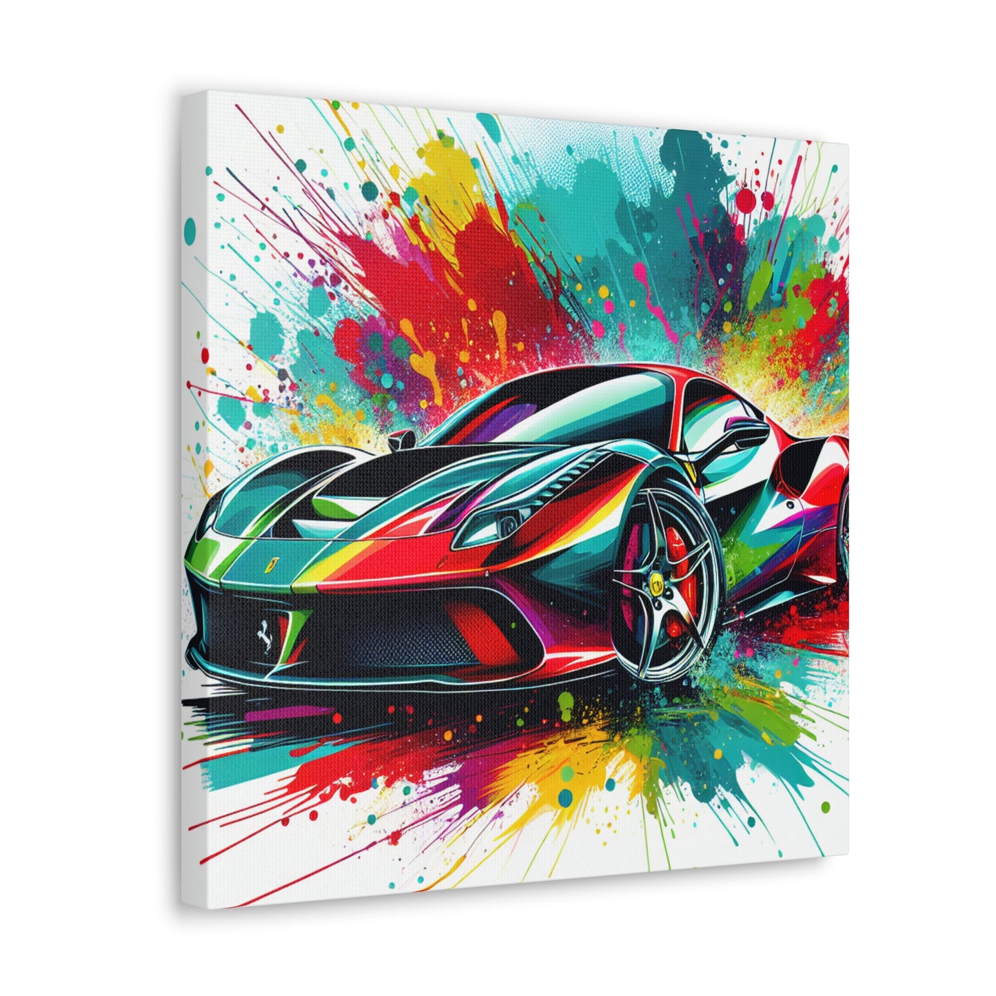 Ferrari Canva Painting, Luxury Sports Car Wall Art, Classic Red Ferrari Print, Home Office Decor, Perfect Gift for Car Enthusiasts