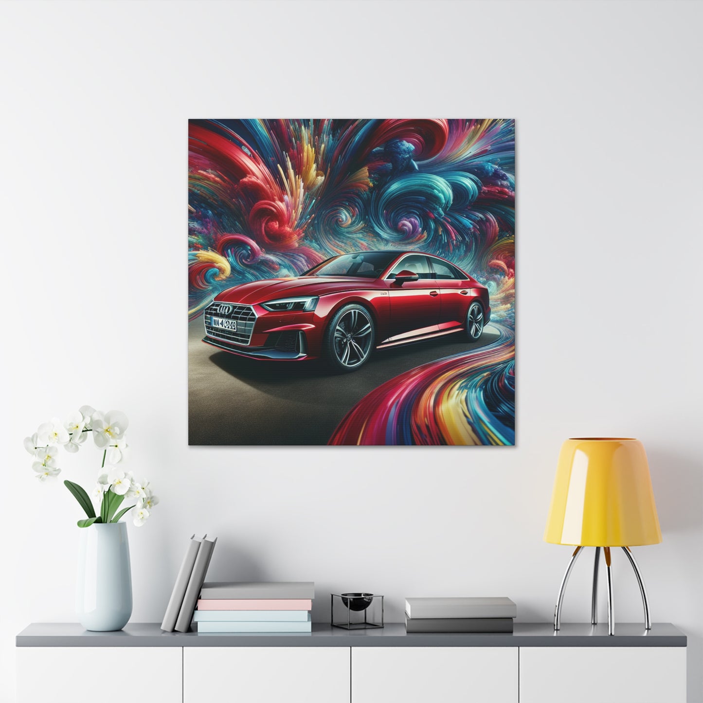 Audi A5 Car Art, Modern Canva Painting, Wall Decor for Car Lovers, Unique Gift, Home and Office Decoration, Auto Theme Artwork