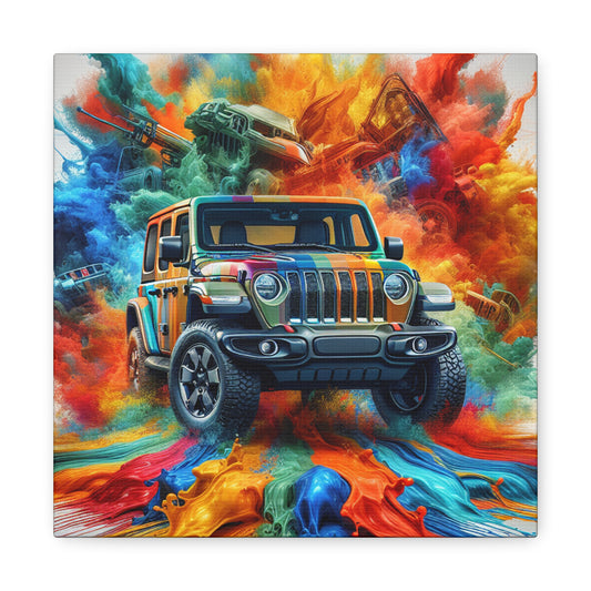 Jeep Wrangler Wall Art, Large Canva Painting, Off-Road Vehicle Print, Home Decor, Automobile Lovers, Unique Jeep Themed Gift Idea