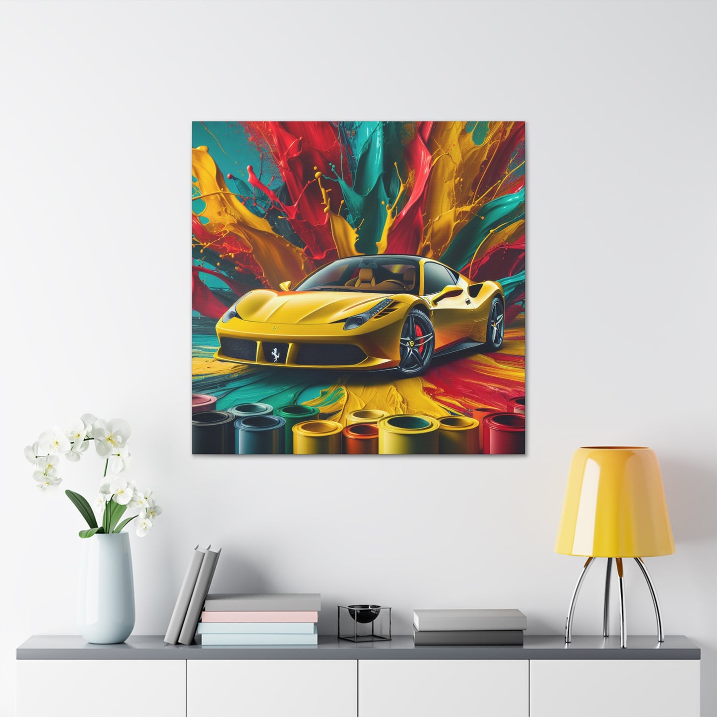 Ferrari Car Canva Art, Luxury Car Wall Art, High Quality Print, Automotive Home Decoration, Unique Gift For Car Enthusiasts and Collectors