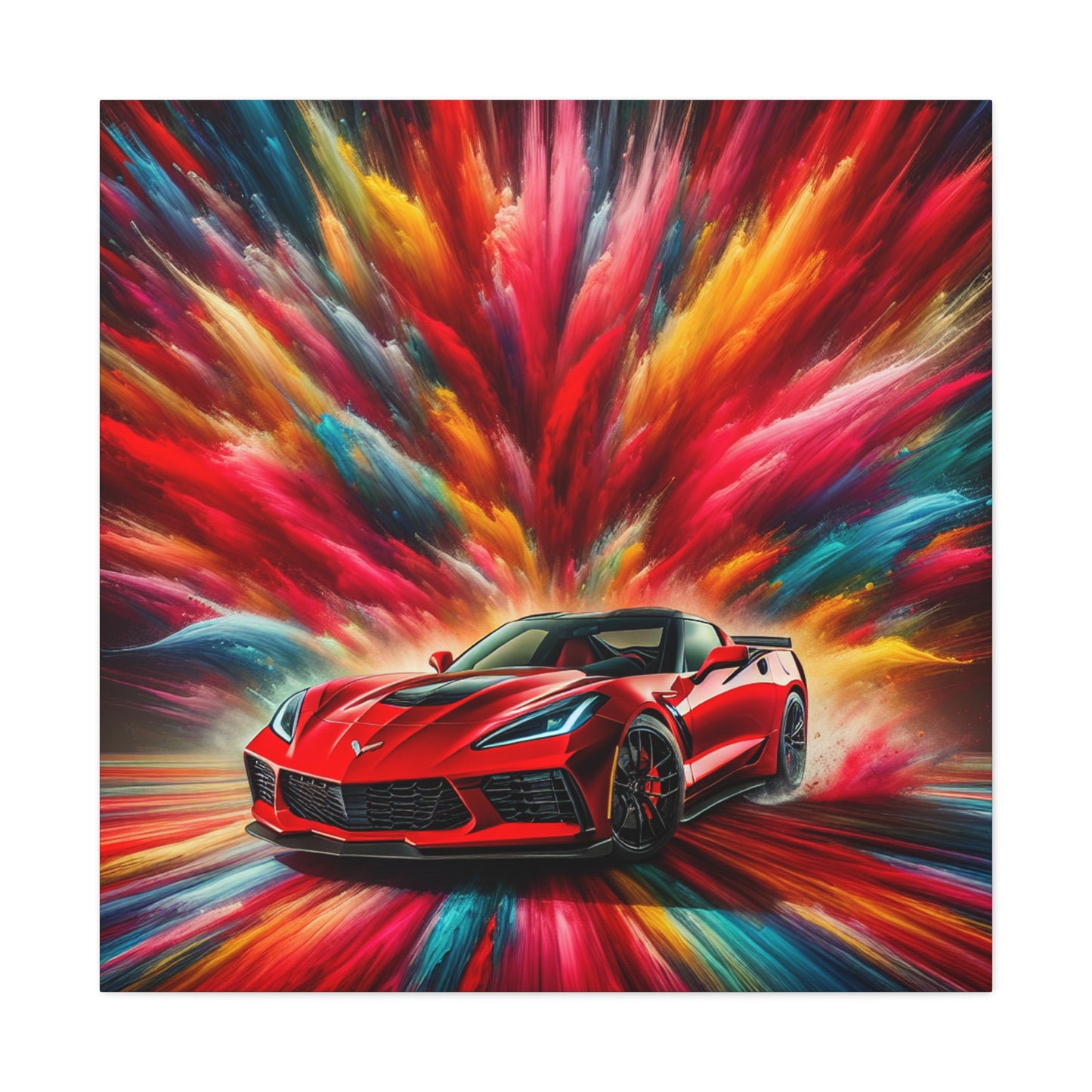 Chevrolet Corvette Wall Art, Automotive Canva Painting, Car Enthusiast Gift, Vintage Sports Car Decor, Modern Office and Home Wall Décor