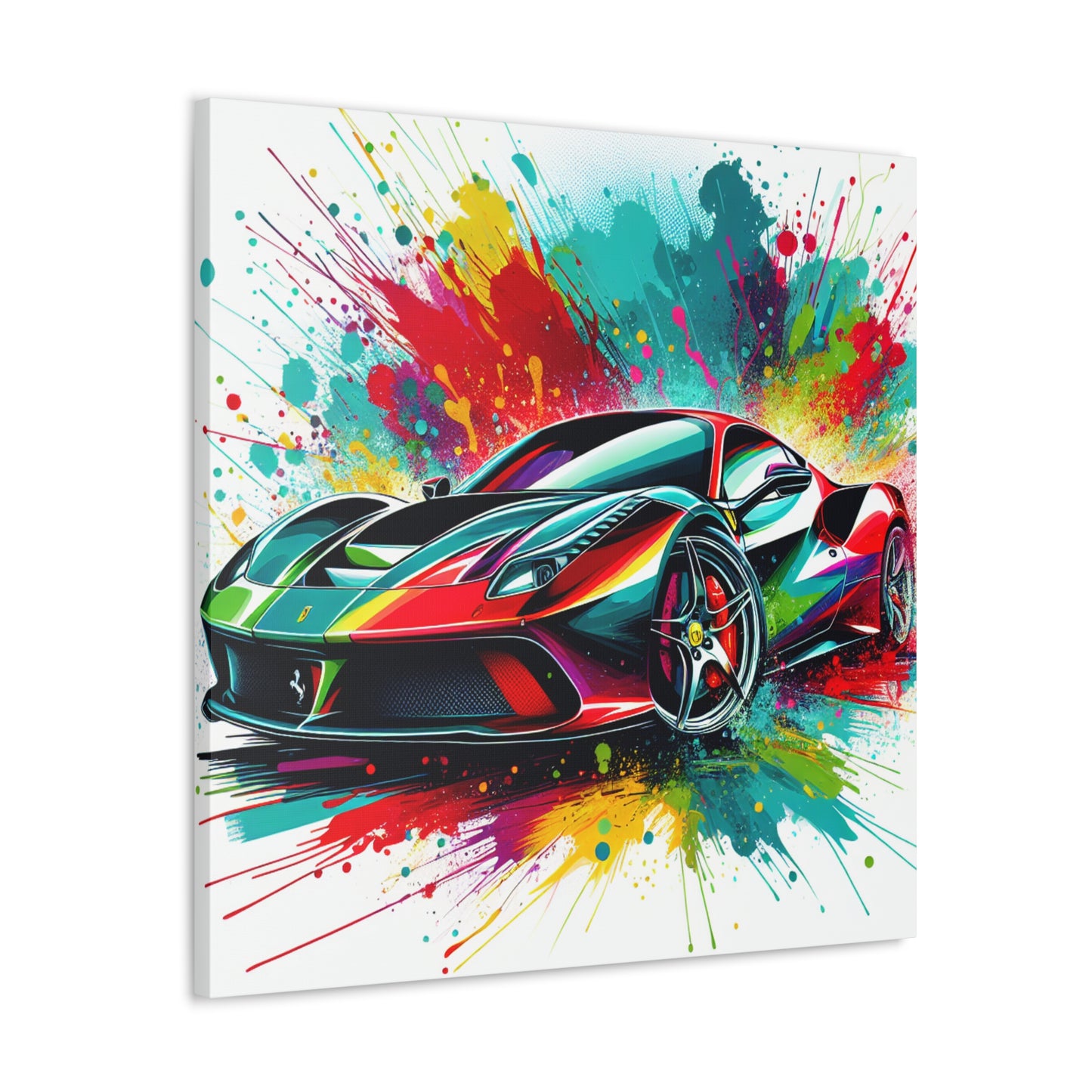 Ferrari Canva Painting, Luxury Sports Car Wall Art, Classic Red Ferrari Print, Home Office Decor, Perfect Gift for Car Enthusiasts