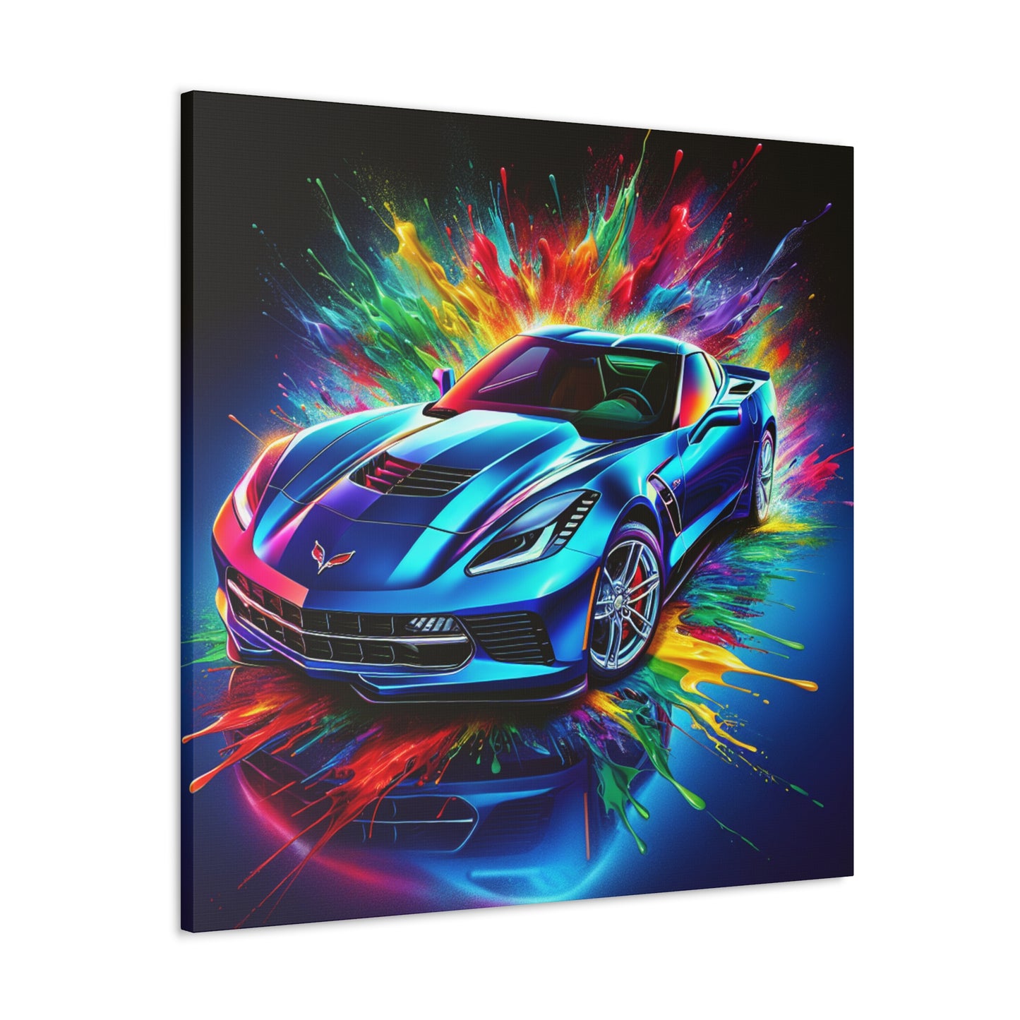 Chevrolet Corvette Canva Painting, Classic Car Wall Art, Vintage Corvette Home Decor, Car Enthusiast Gift, Man Cave Accessory