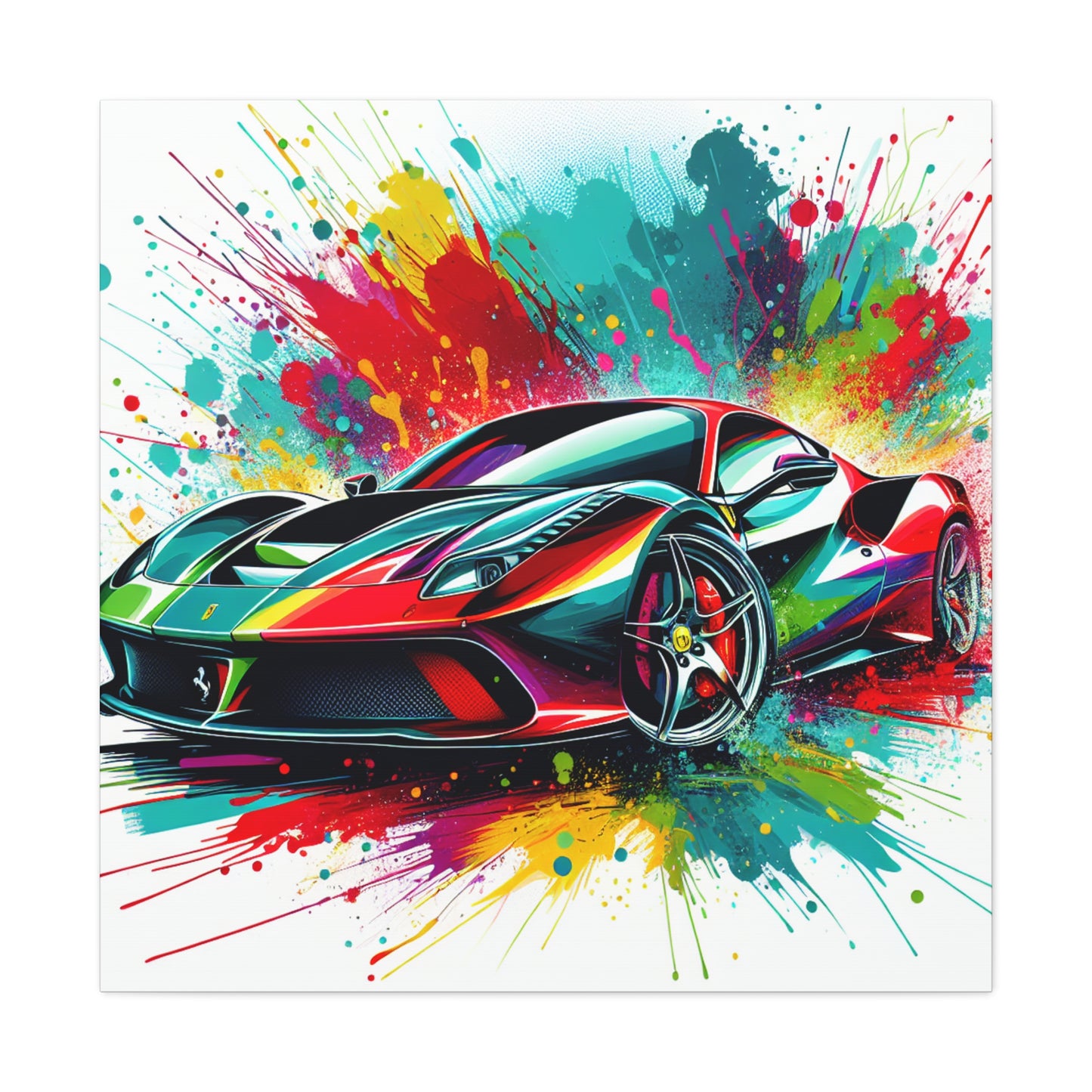 Ferrari Canva Painting, Luxury Sports Car Wall Art, Classic Red Ferrari Print, Home Office Decor, Perfect Gift for Car Enthusiasts