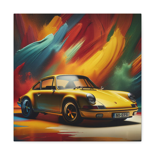Porsche 911 Canva Painting, Luxury Car Artwork, Vintage Vehicle Wall Decor, Automotive Gift for Enthusiasts and Collectors