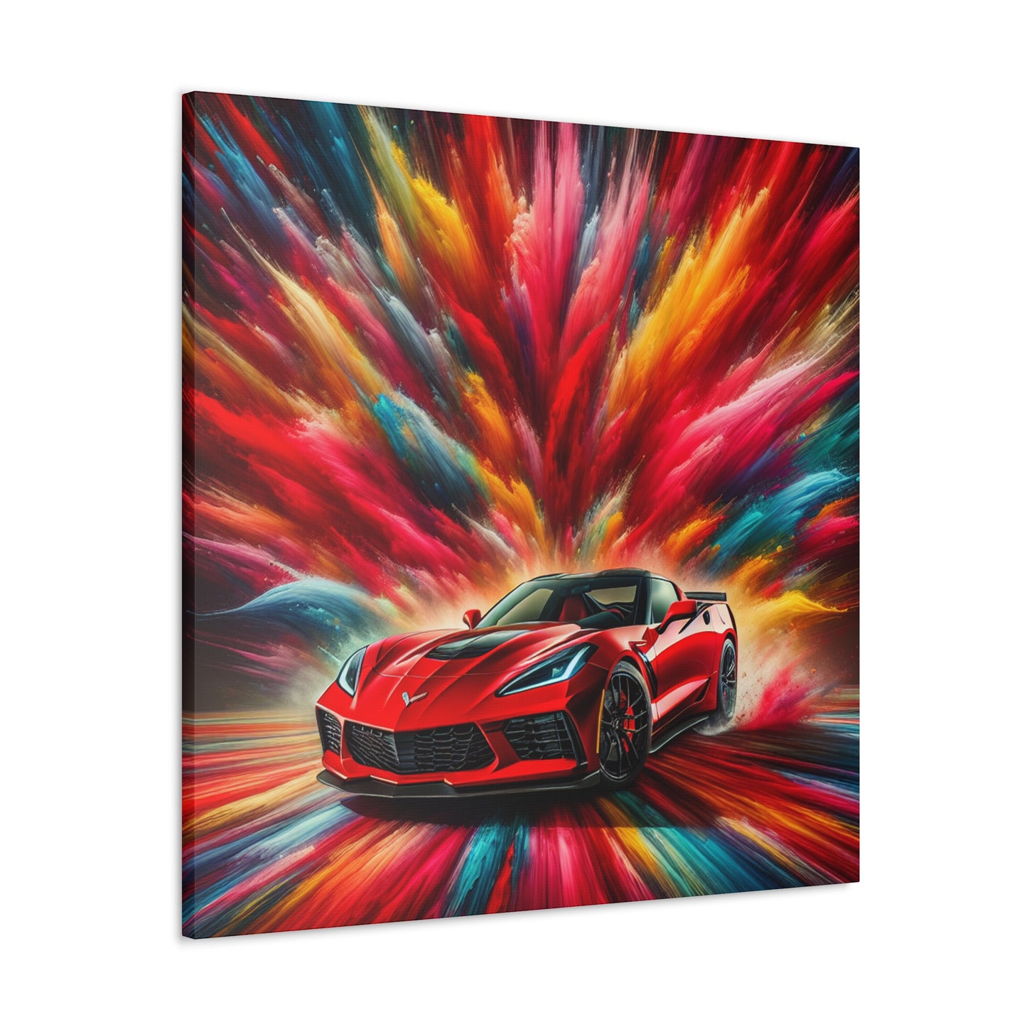 Chevrolet Corvette Wall Art, Automotive Canva Painting, Car Enthusiast Gift, Vintage Sports Car Decor, Modern Office and Home Wall Décor