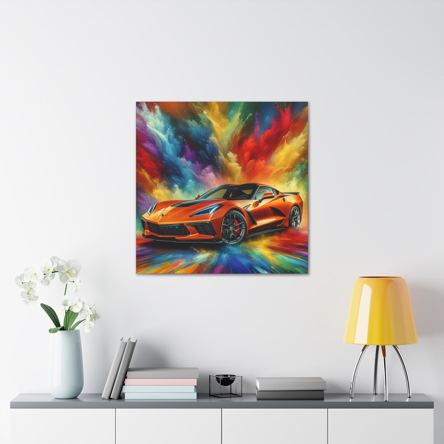 Chevrolet Corvette Wall Art - Large Canva Painting, Home Decor, Classic Car Enthusiast Gift, High Quality Print, Vintage and Modern Styles