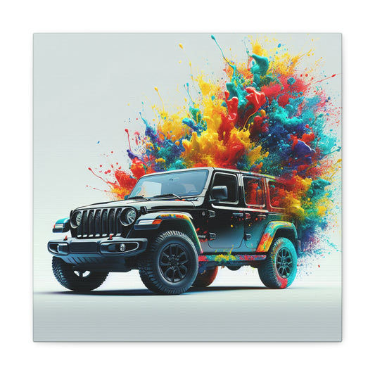 Jeep Wrangler Wall Art - Premium Large Canvas Print Decor- Jeep Offroad Lover Gift, Home Office Garage Decoration, Car and Nature Painting