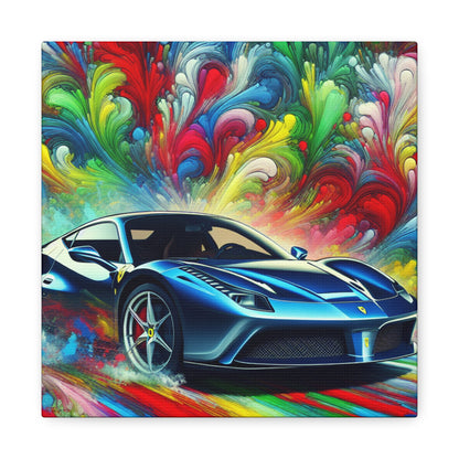 Luxury Ferrari Car Wall Art, Italian Supercar Canva Painting, Home Decor, Office Wall Hanging, Gift for Car Lovers, Handmade Oil Print